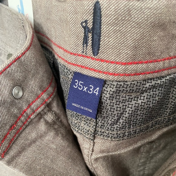 NWT johnnie-o yorke straight leg pants in havana / grey - Picture 3 of 7